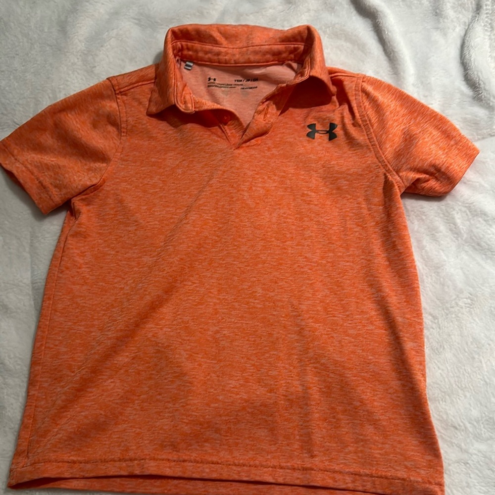 EUC under Armour polo golf shirt size small orange